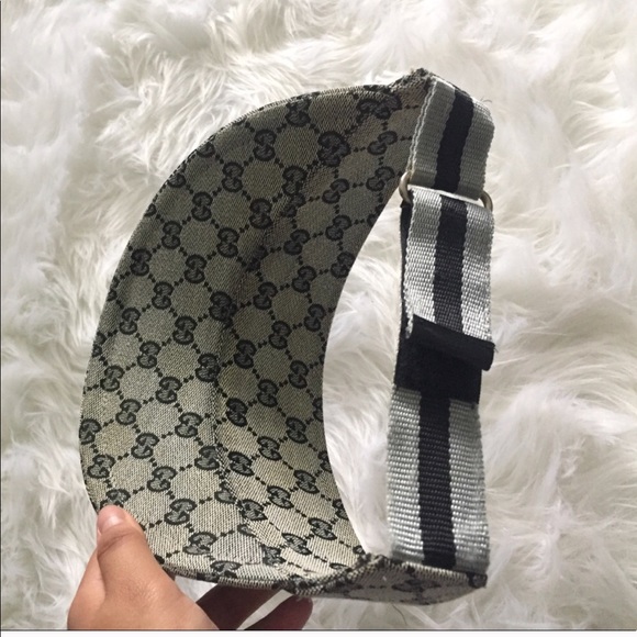 Gucci unisex canvas gray adjustable visor hat - Picture 3 of 5